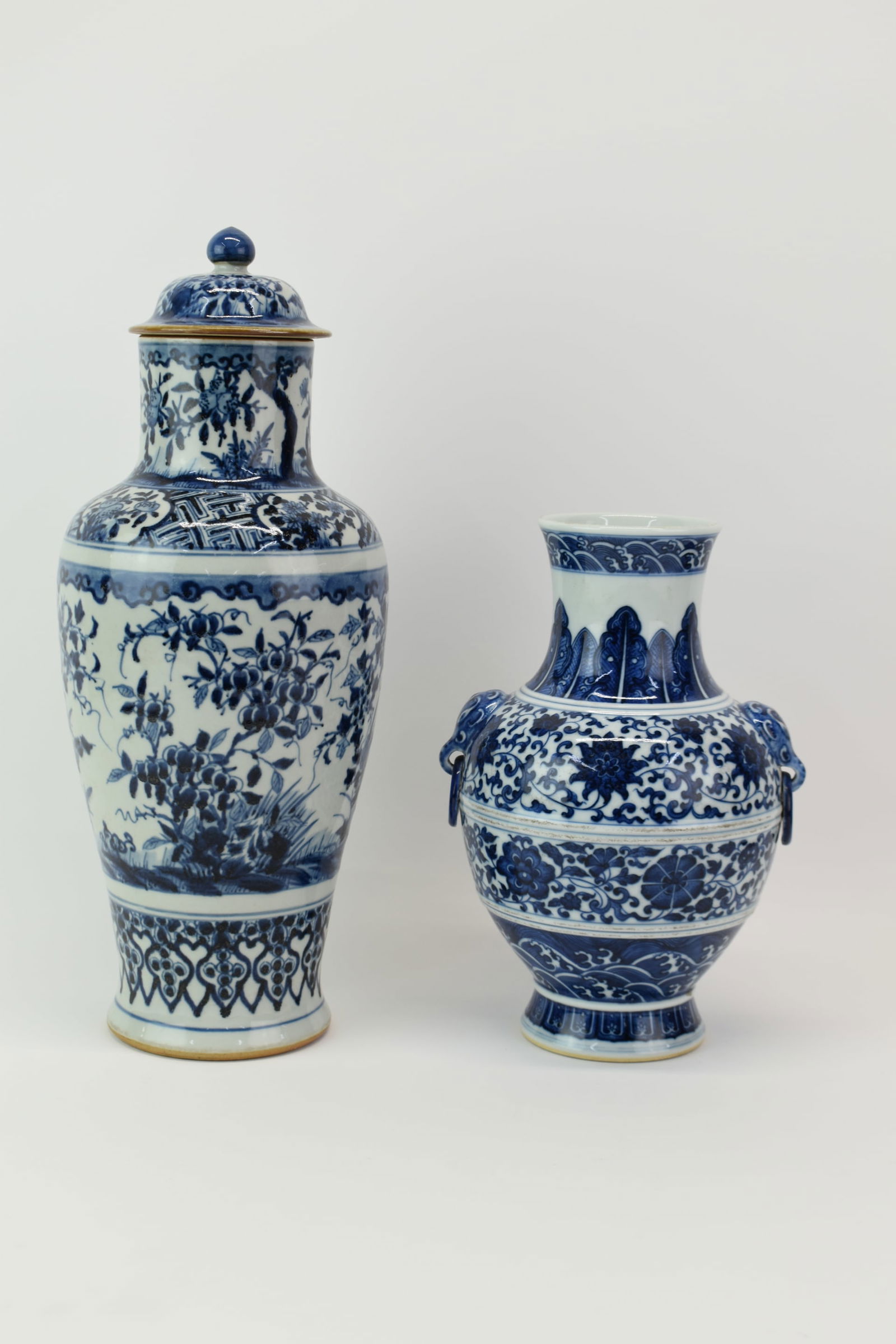 Asian Blue and White Floral Decorated Table Vase (1 of 13)