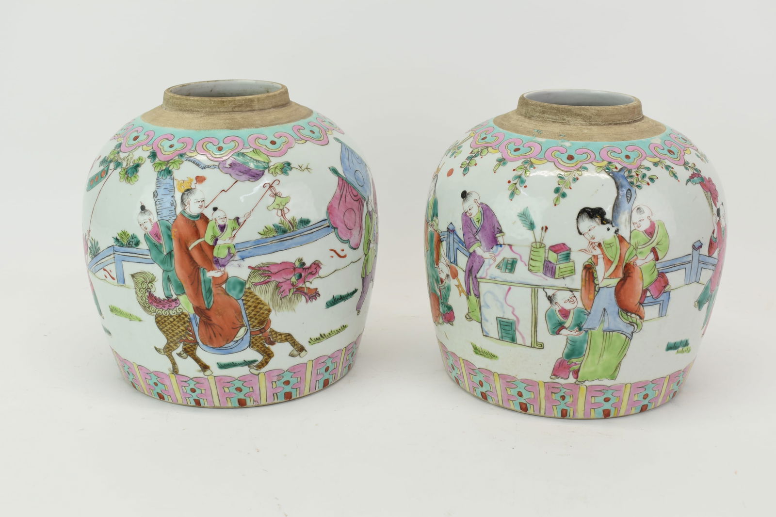 Pair of Chinese Famille Rose Ginger Jars (1 of 10)