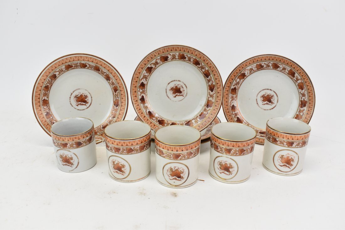 Set of Five Chinese Export Cups and Saucers (1 of 9)