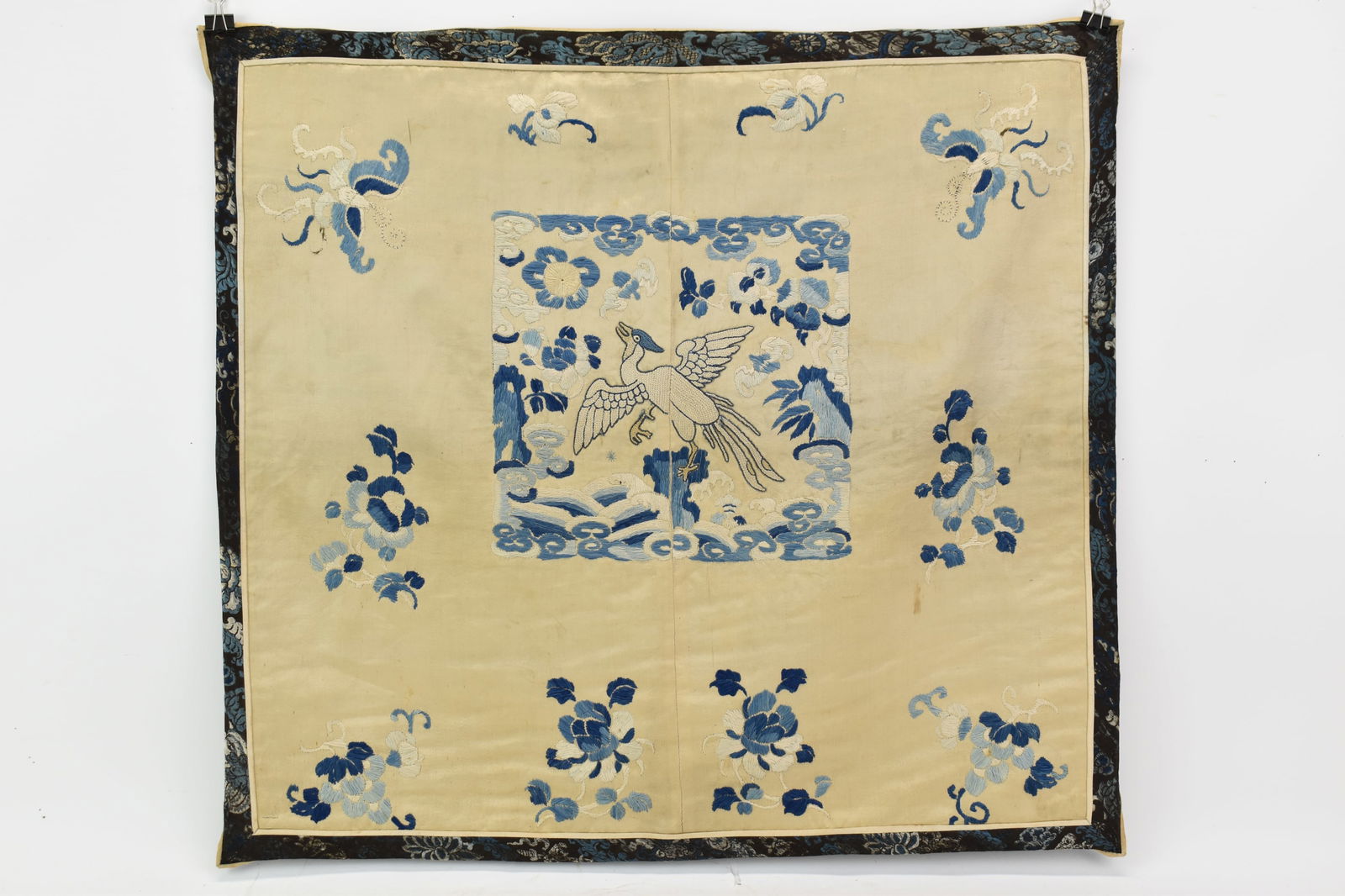 Asian Silk Embroidered Panel Featuring a Phoenix (1 of 10)