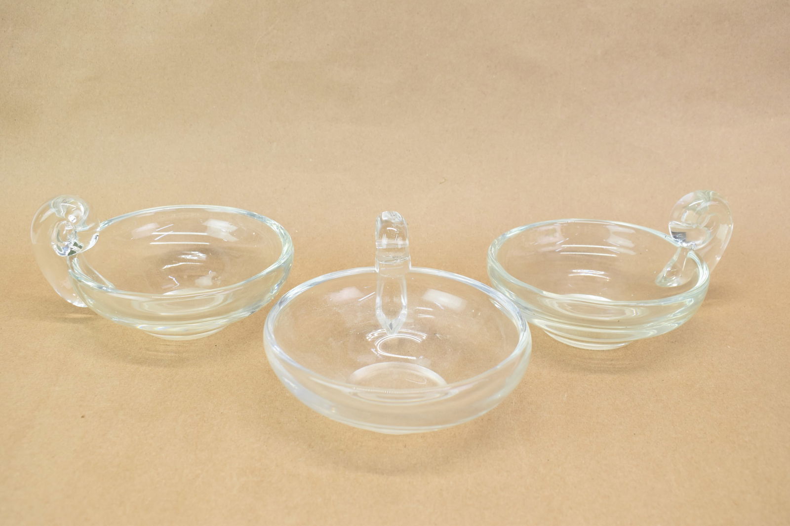 Group of Three Steuben Style Glass Candy Dishes (1 of 5)