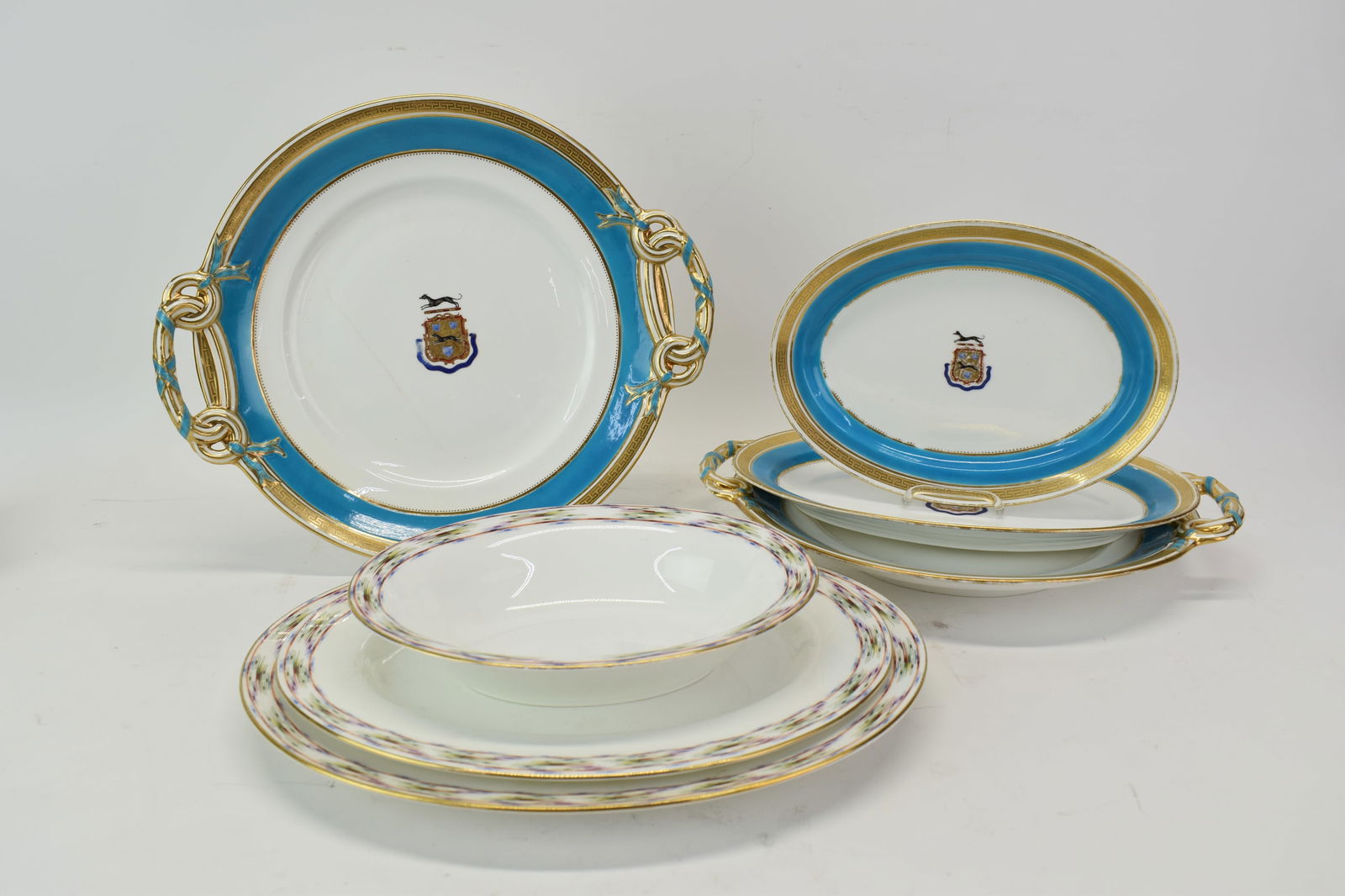 Four Minton Cobalt Armorial Decorated Serving Plates (1 of 10)