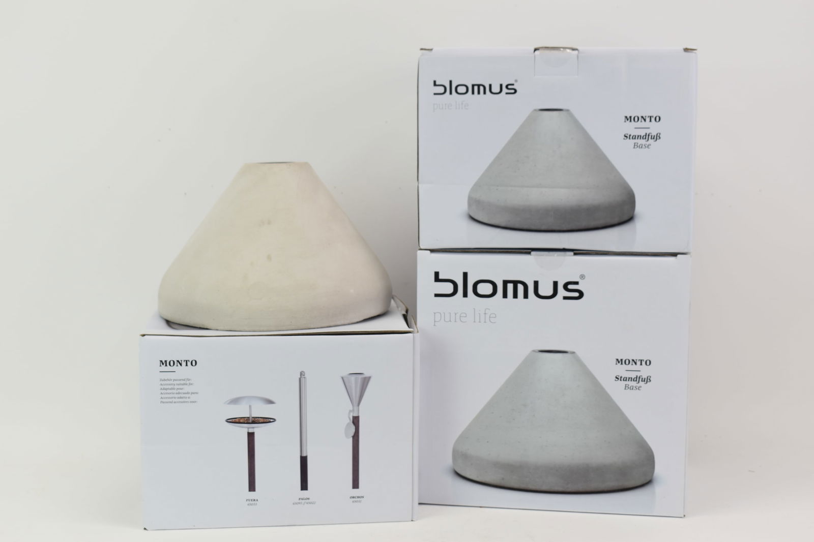 Set of Three Blomus Monto Concrete Outdoor Bases (1 of 4)