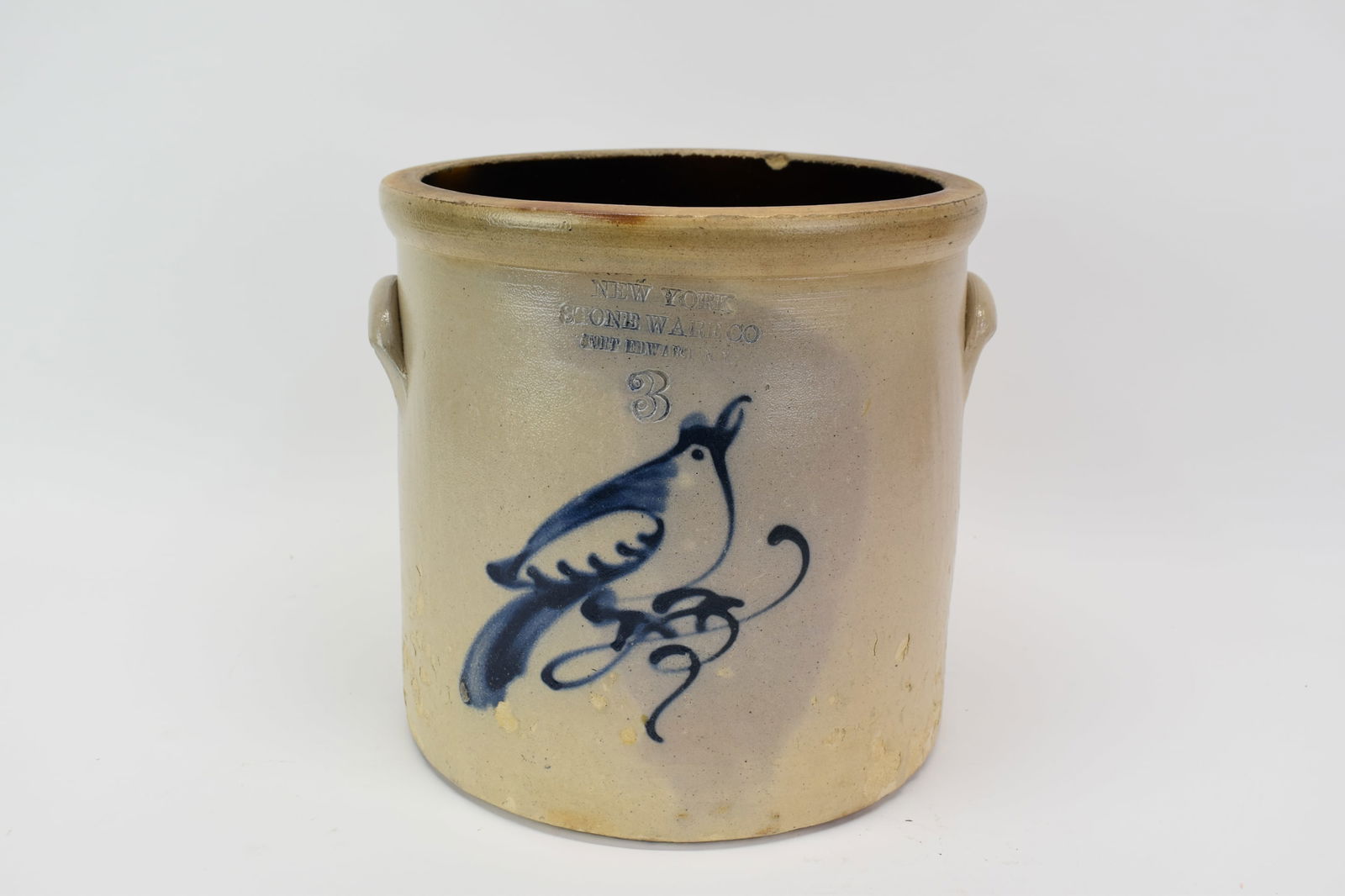Antique New York Stoneware Co 3 Gallon Bird Crock (1 of 8)