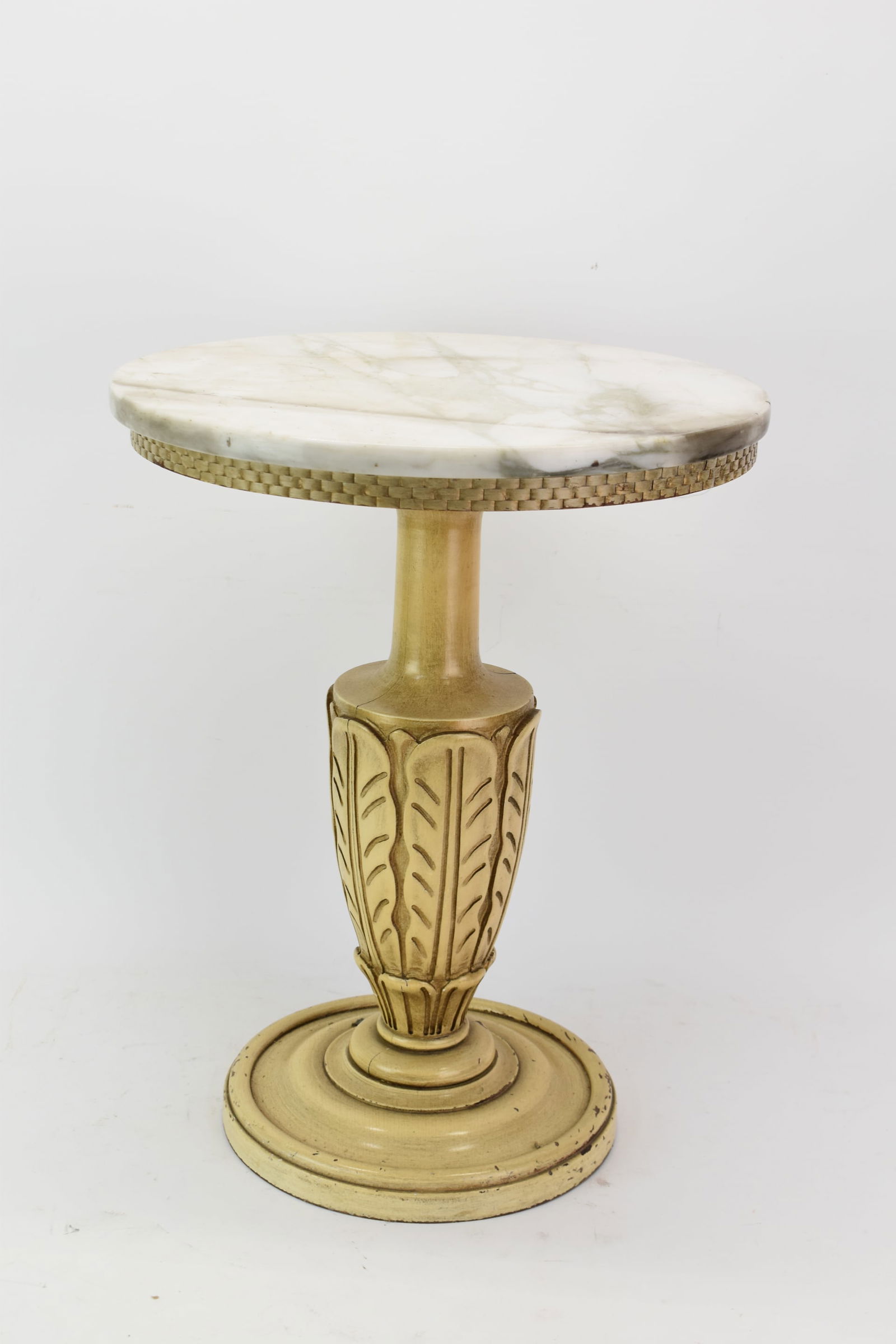 Vintage White Marble Top Occasional Table (1 of 8)