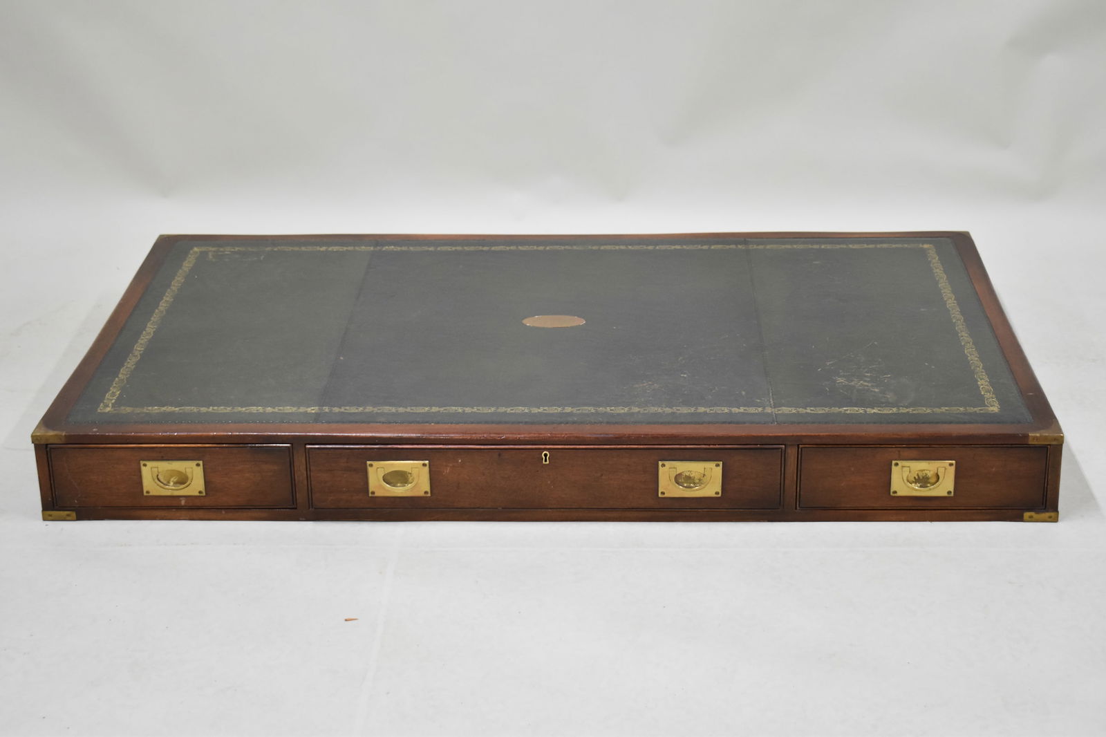 Green Leather Top Mahogany Desk Top (1 of 7)