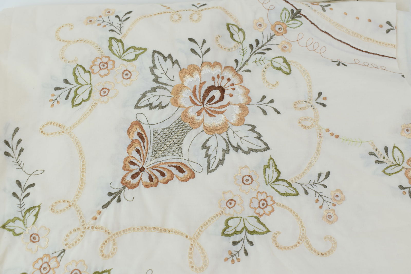 Vintage Embroidered Floral Decorated Table Cloth (1 of 9)