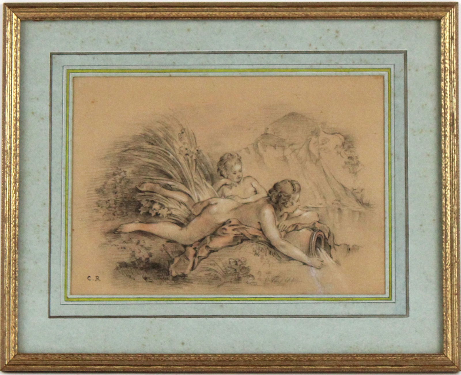 Two Reclining Women, Pencil and Charcoal (1 of 5)