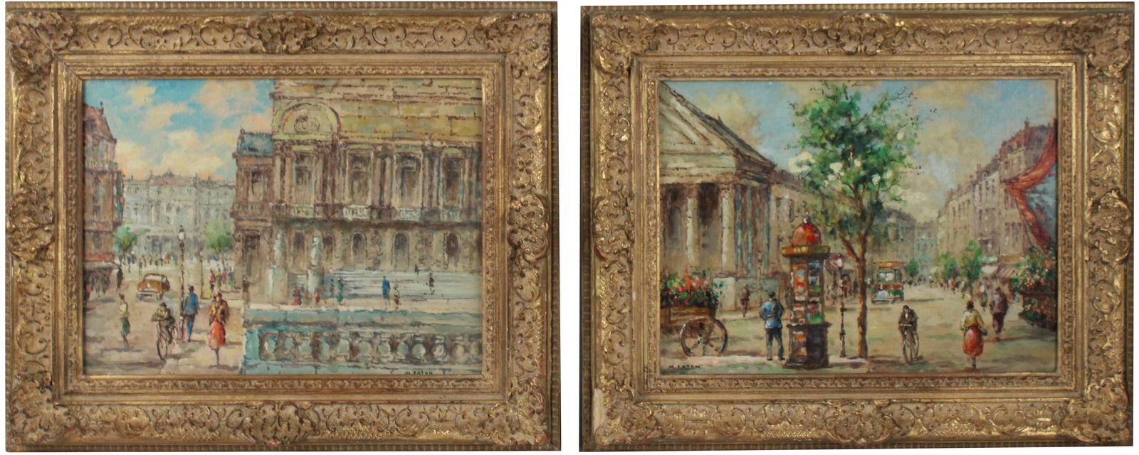 Morris Eaton, French 1900-?, Parisian Street Scenes, Oil on Board (1 of 13)