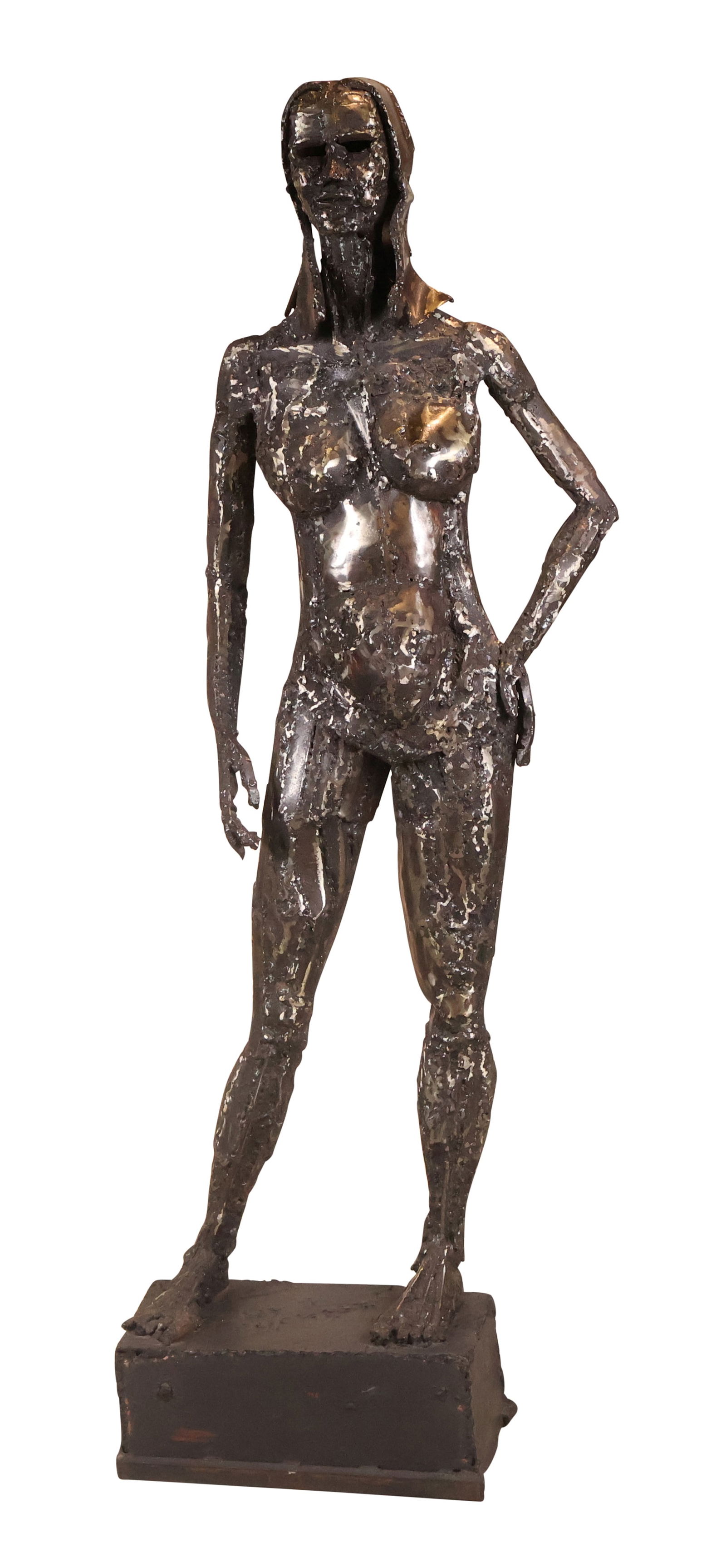 Hy Suchman, 1923, Standing Female, Brutalist Metal Sculpture (1 of 17)