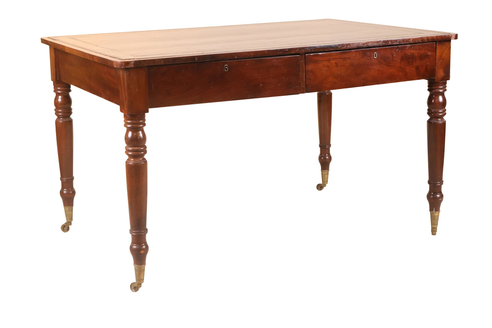 Regency Leather-Inset Mahogany Writing Desk (1 of 8)