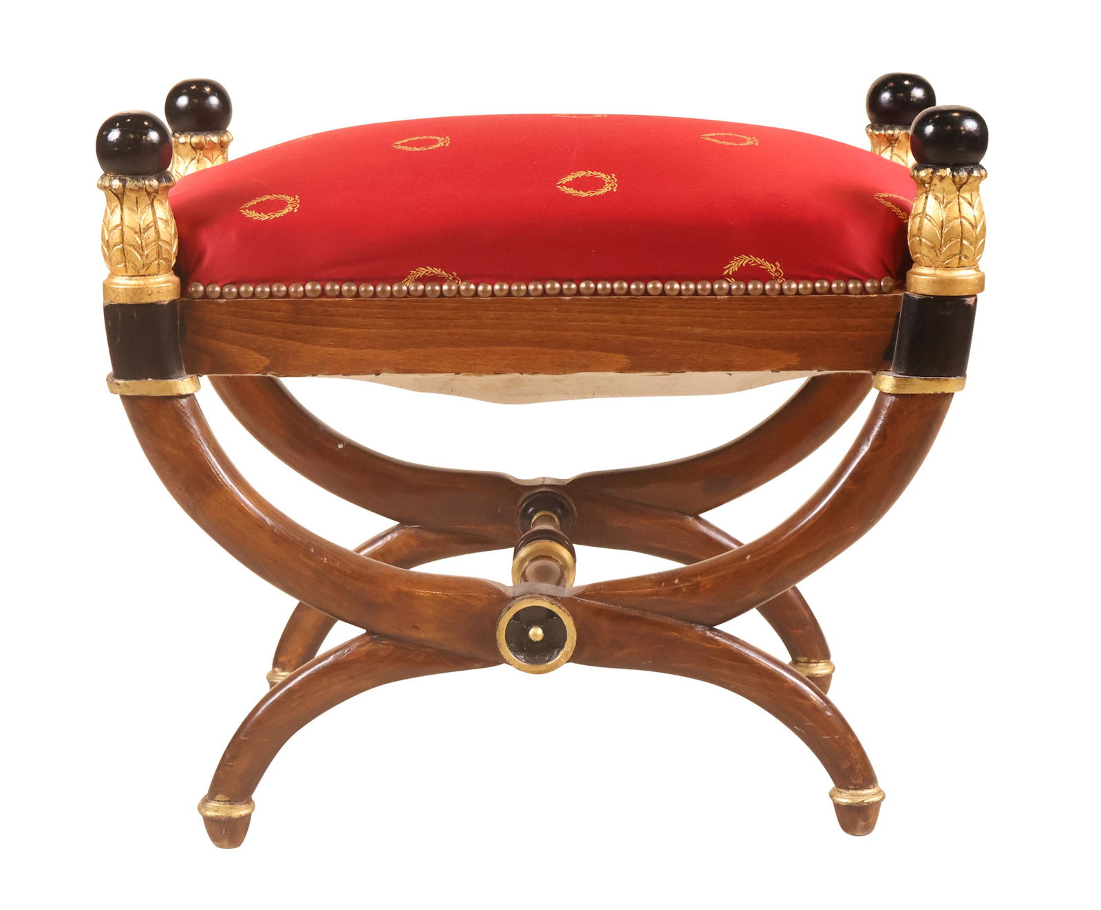 French Empire Parcel-Gilt and Part-Ebonized Walnut Bench (1 of 9)