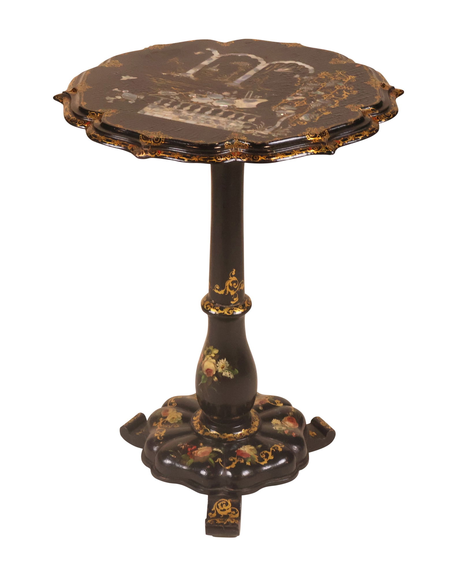 Victorian Mother-of-Pearl Inlaid Papier Mache Table (1 of 14)