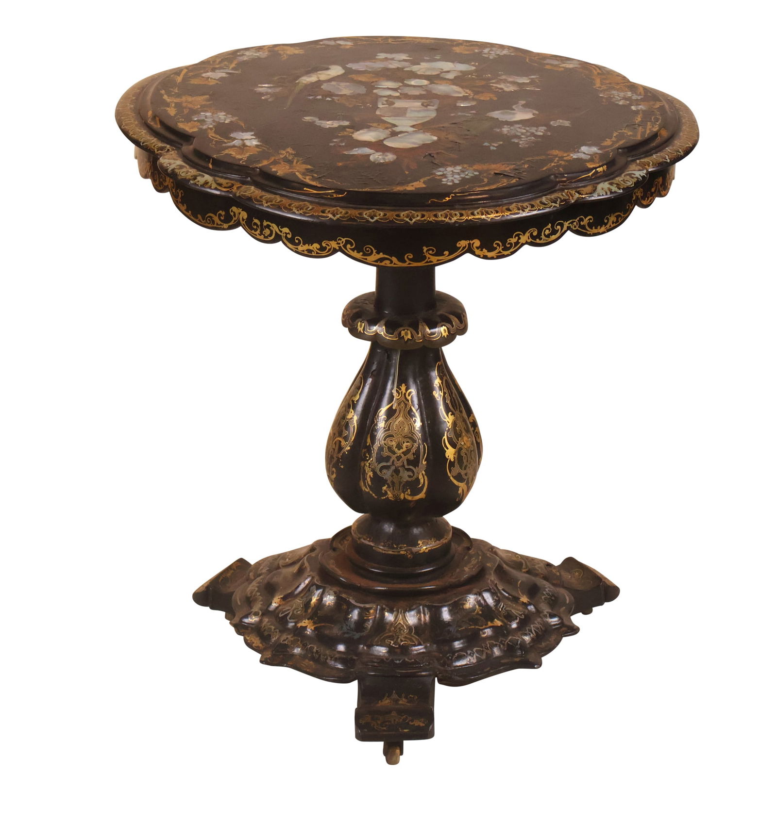 Victorian Mother-of-Pearl Inlaid Papier Mache Table (1 of 15)