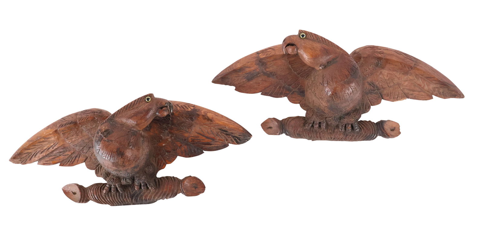 Pair of Folk Art Carved Wood Eagles (1 of 10)