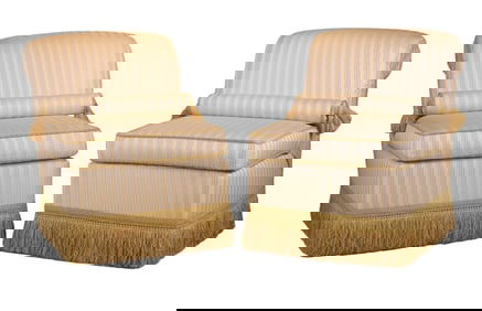 Pair of Contemporary Custom Made Club Chairs