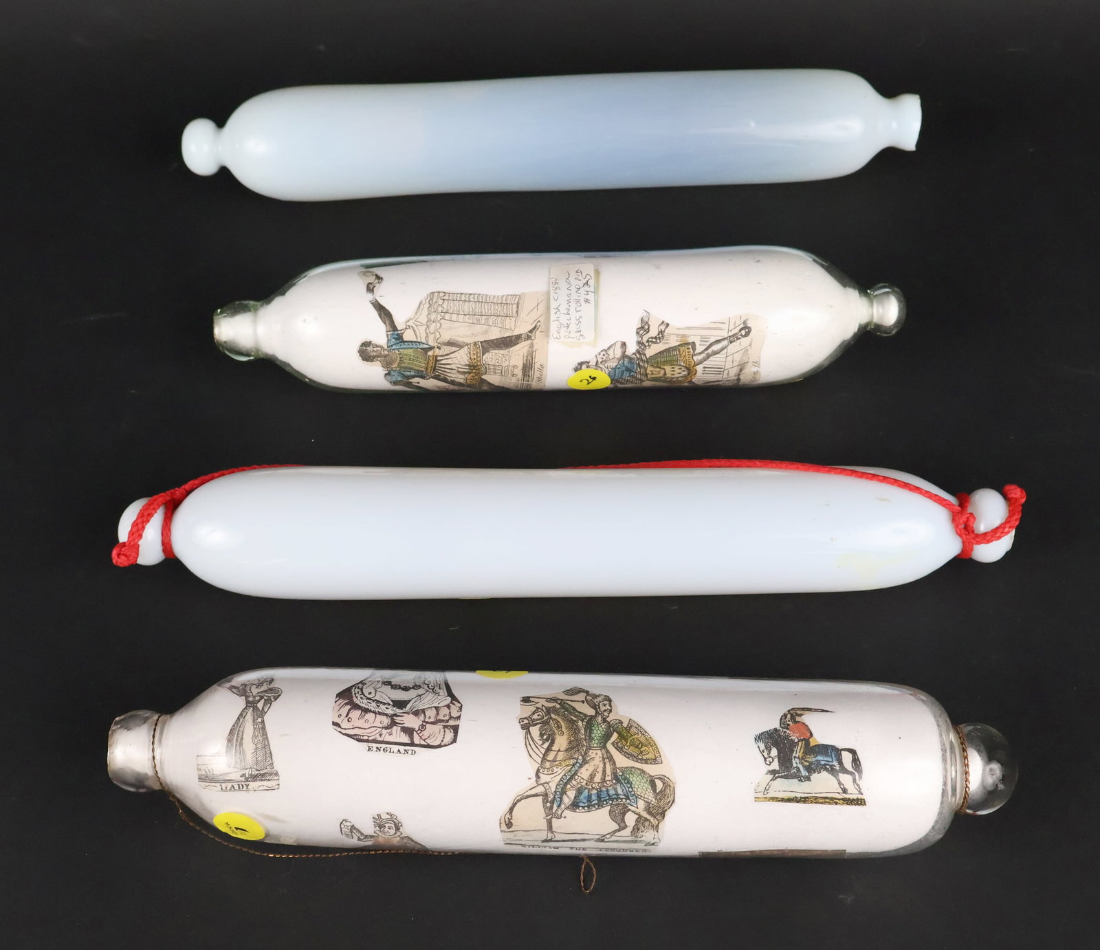 Two Victorian Potichomania Glass Rolling Pins (1 of 14)