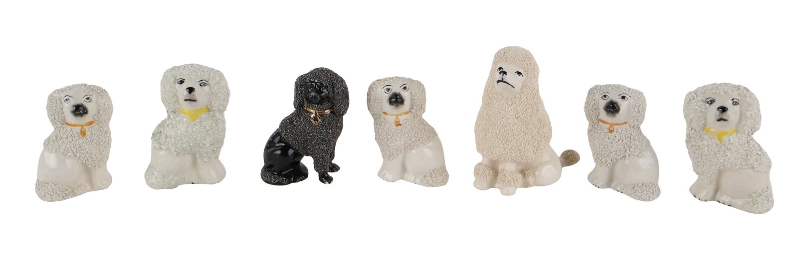 Seven Staffordshire Porcelain Miniature Dogs (1 of 11)