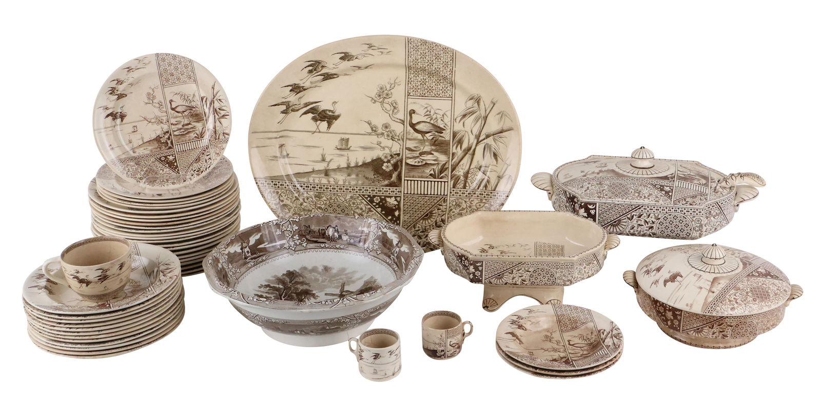 Brownhills Pottery "Kioto" Pattern in Brown Partial Dinner Service (1 of 20)