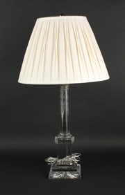 Regency Brass Mounted Crystal Columnar Lamp