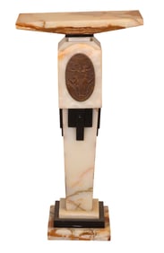After Demetre Chiparus, Art Deco Style Onyx Pedestal