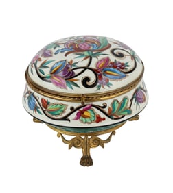 Victorian Ormolu Mounted Porcelain Trinket Box