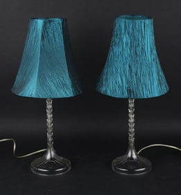 Pair of Modern Colorless Glass Table Lamps