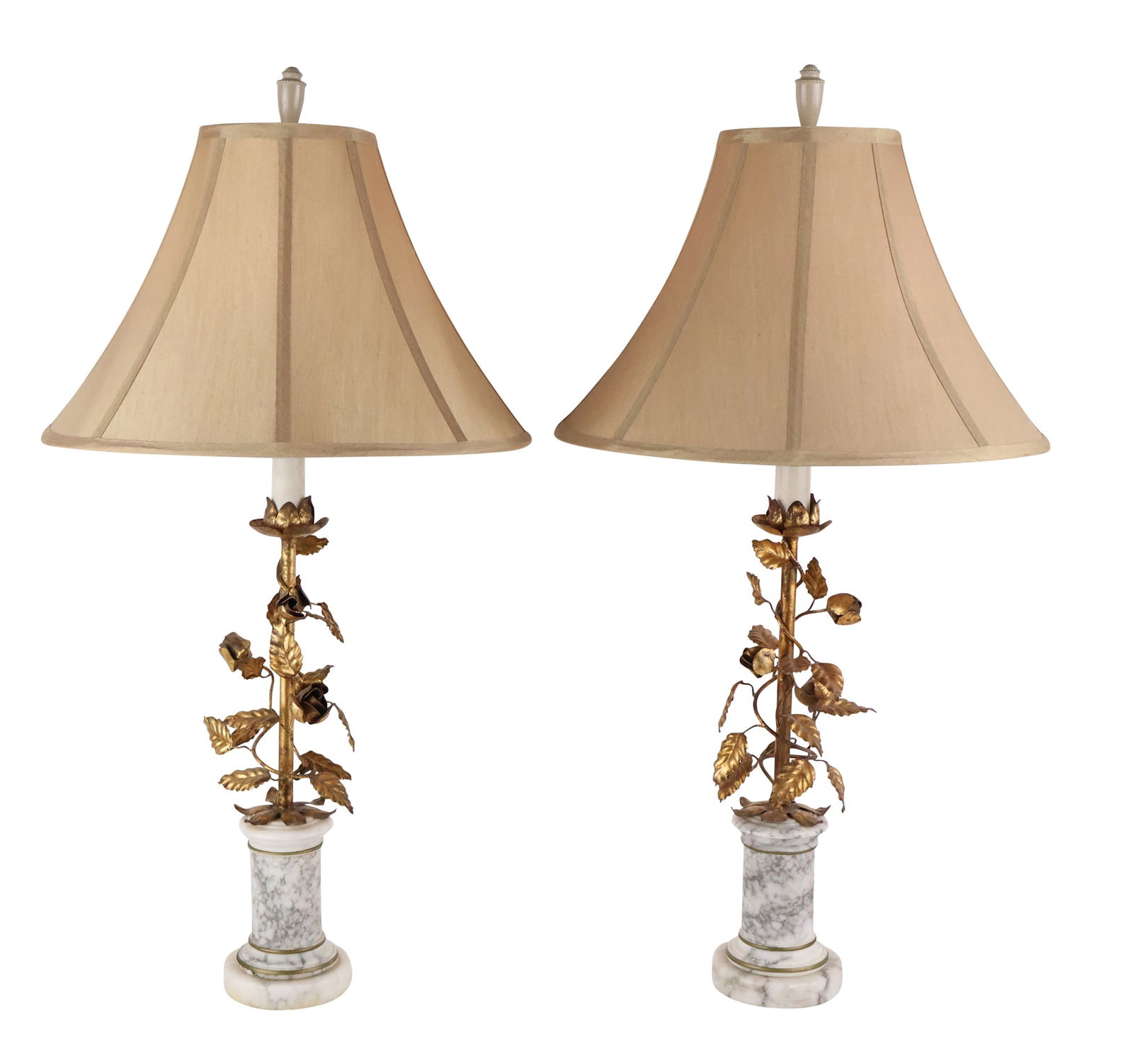 Pair of Gilt-Metal and Marble Table Lamps (1 of 12)
