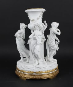 Bisque Porcelain Figural Centerpiece
