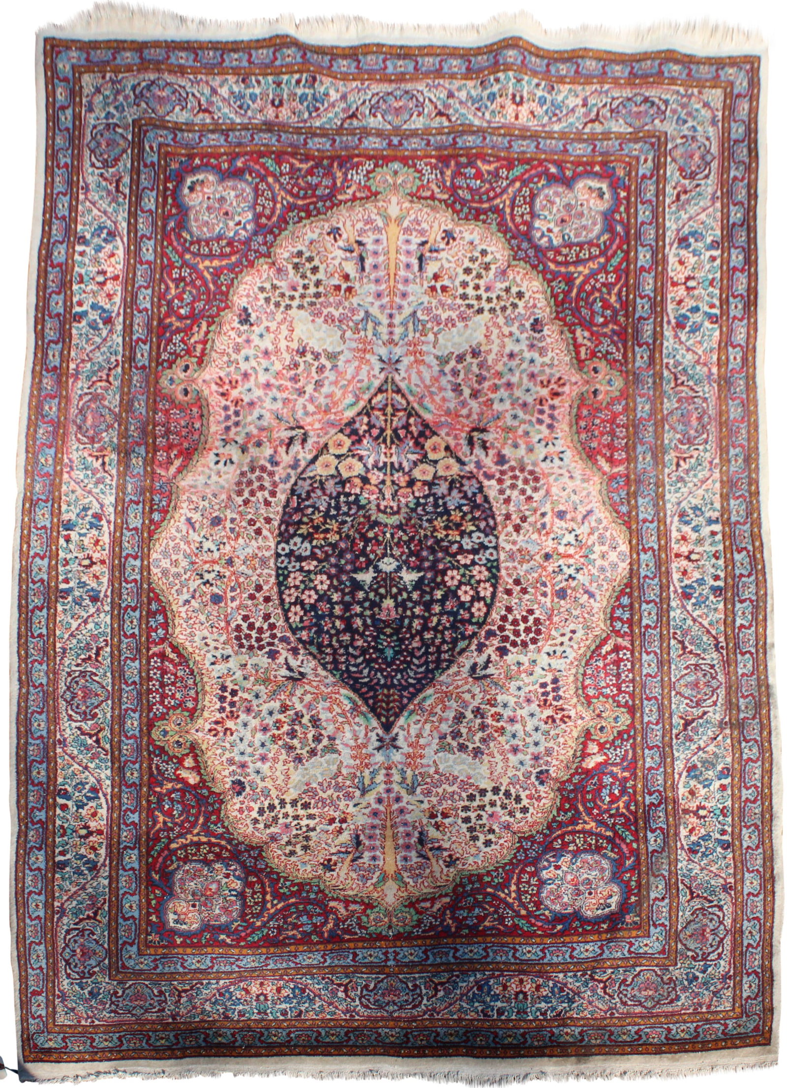 Kerman Rug: Kerman Rug Southeast Iran, Mid-20th Century 7’3”l x 4’7”w