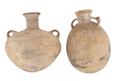 Two Mexican Earthenware Double Handled Vessels