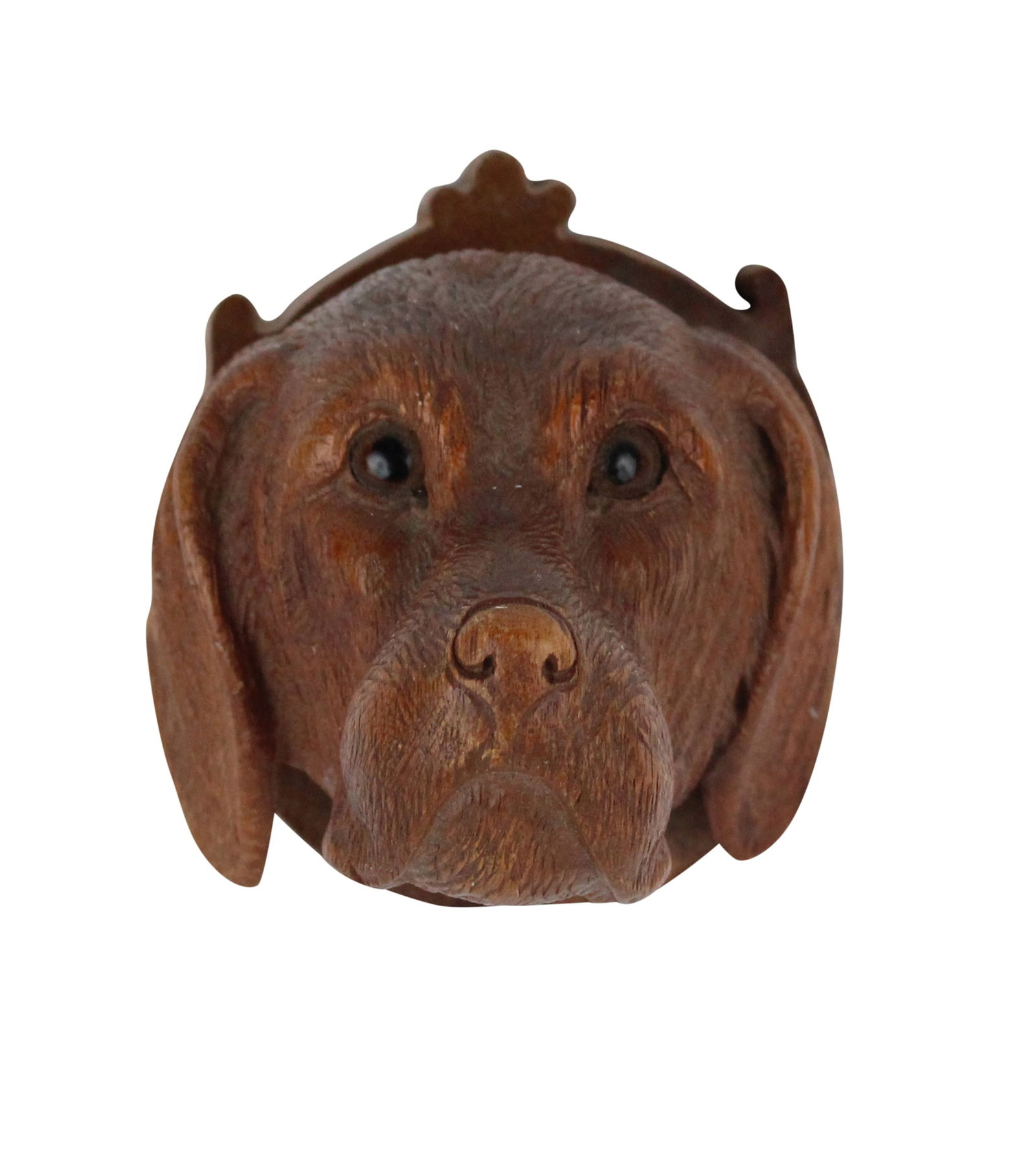 Black Forest Style Carved Wood Dog's Head Wall Plaque (1 of 6)