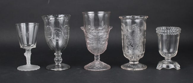 Four Pressed Glass Celeries