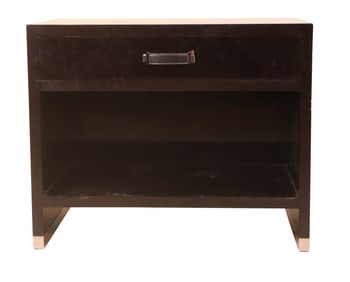 Modern Ebonized One Drawer Side Table