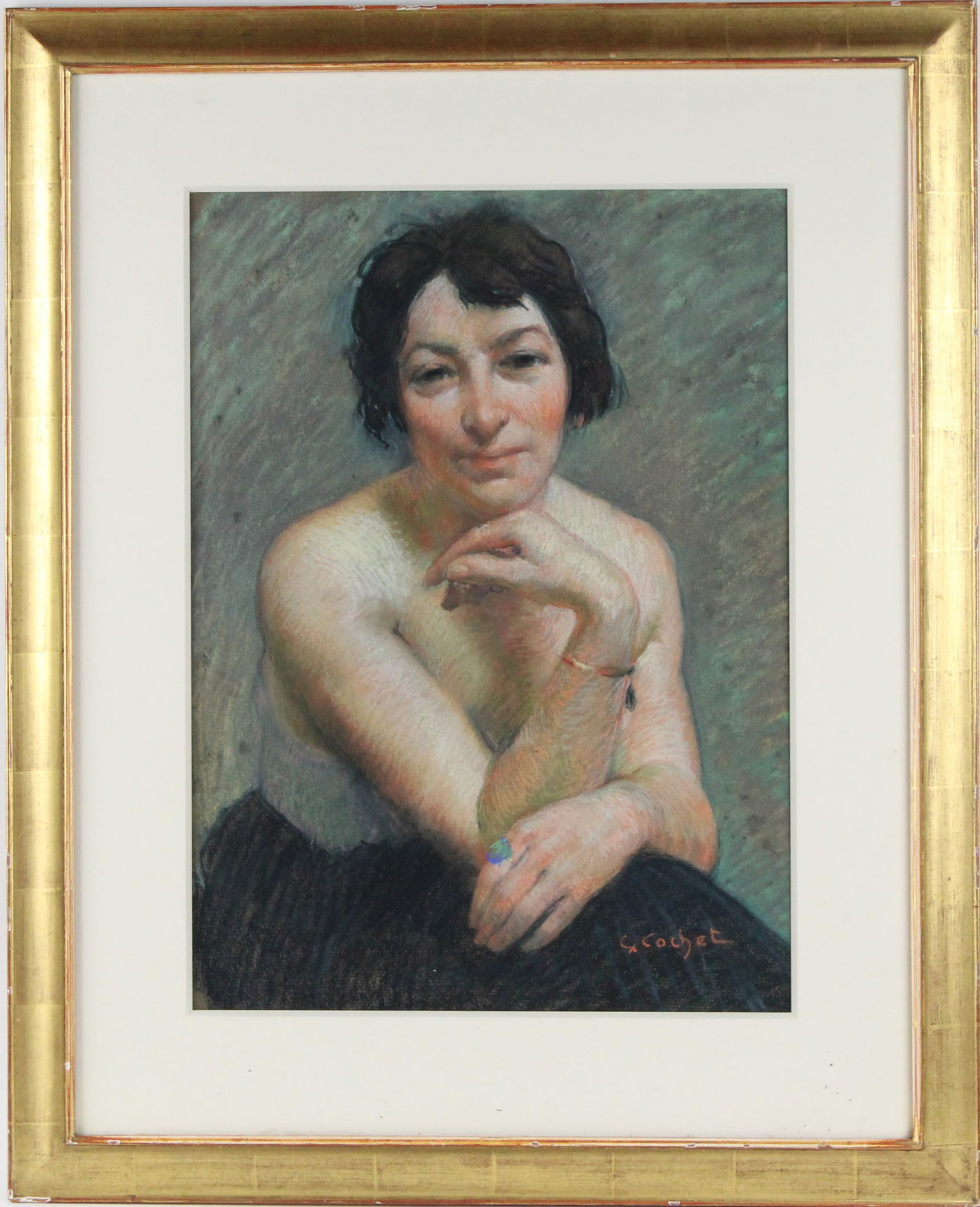 G Cochet, Portrait of Woman, Pastel (1 of 6)