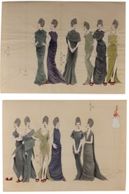 Two Fashion Mixed Medias on Paper