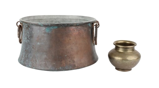 Indian Engraved Brass Small Pot