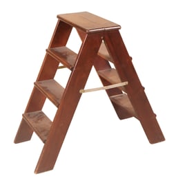 Vintage Mahogany Folding Step Ladder