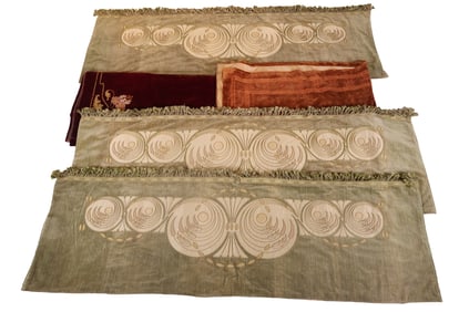 Five Velvet Fabric Panels