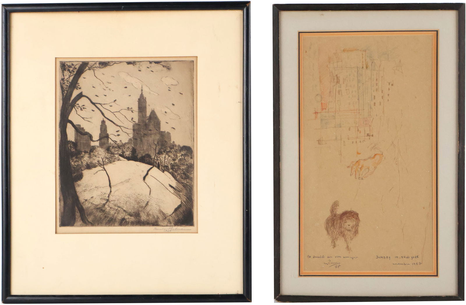 Bernhard Gutmann, American 1869-1936, Central Park, Etching (1 of 15)