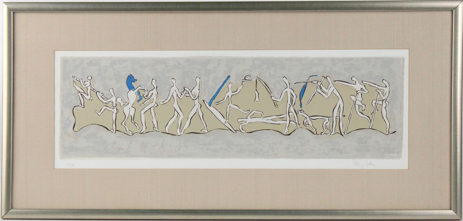 Mary Callery, American 1903-1977, Sons of Morning, Lithograph: Mary CalleryAmerican, 1903-1977Sons of MorningLithographSigned in pencil l.r. and numbered 3/28.Sight: 9 1/2 x 27 3/4 in. (24.1 x 70.5 cm.), Frame: 17 1/2 x 36 1/2 in. (44.5 x 92.7 cm.)