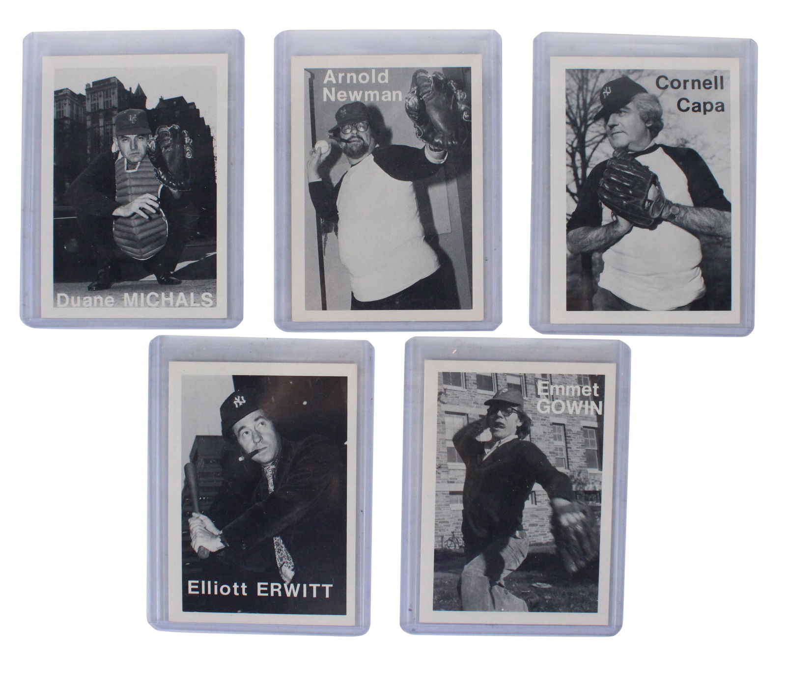 Five Mike Mandel Baseball Photographer Cards: Five Mike Mandel Baseball Photographer CardsIn black and white, c 1975, including: Arnold Newman, Cornell Capa, Elliot Erwitt, Emet Gowin, and Duane Michals.