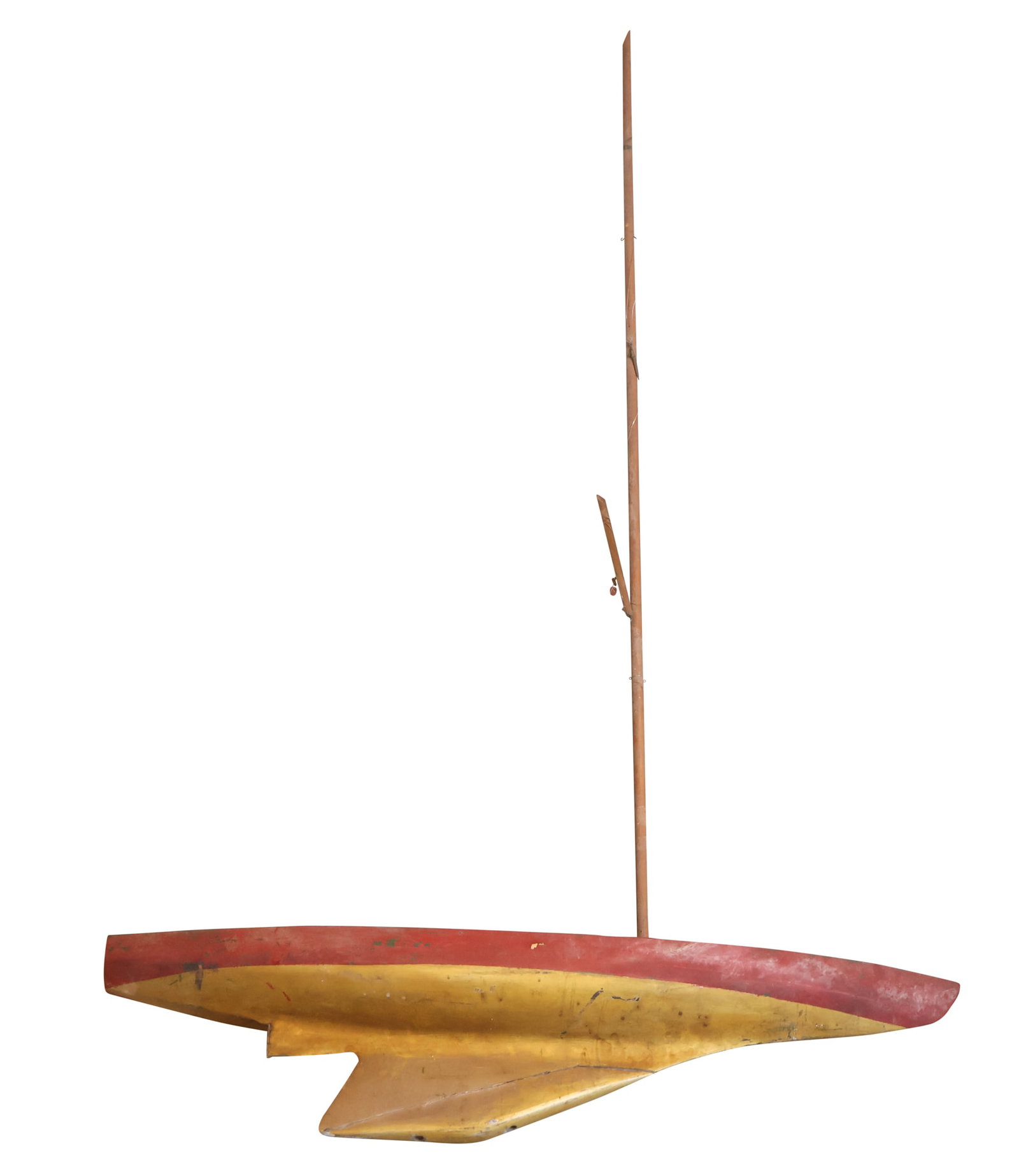 Red and Gold Painted Wood Ship Model (1 of 9)