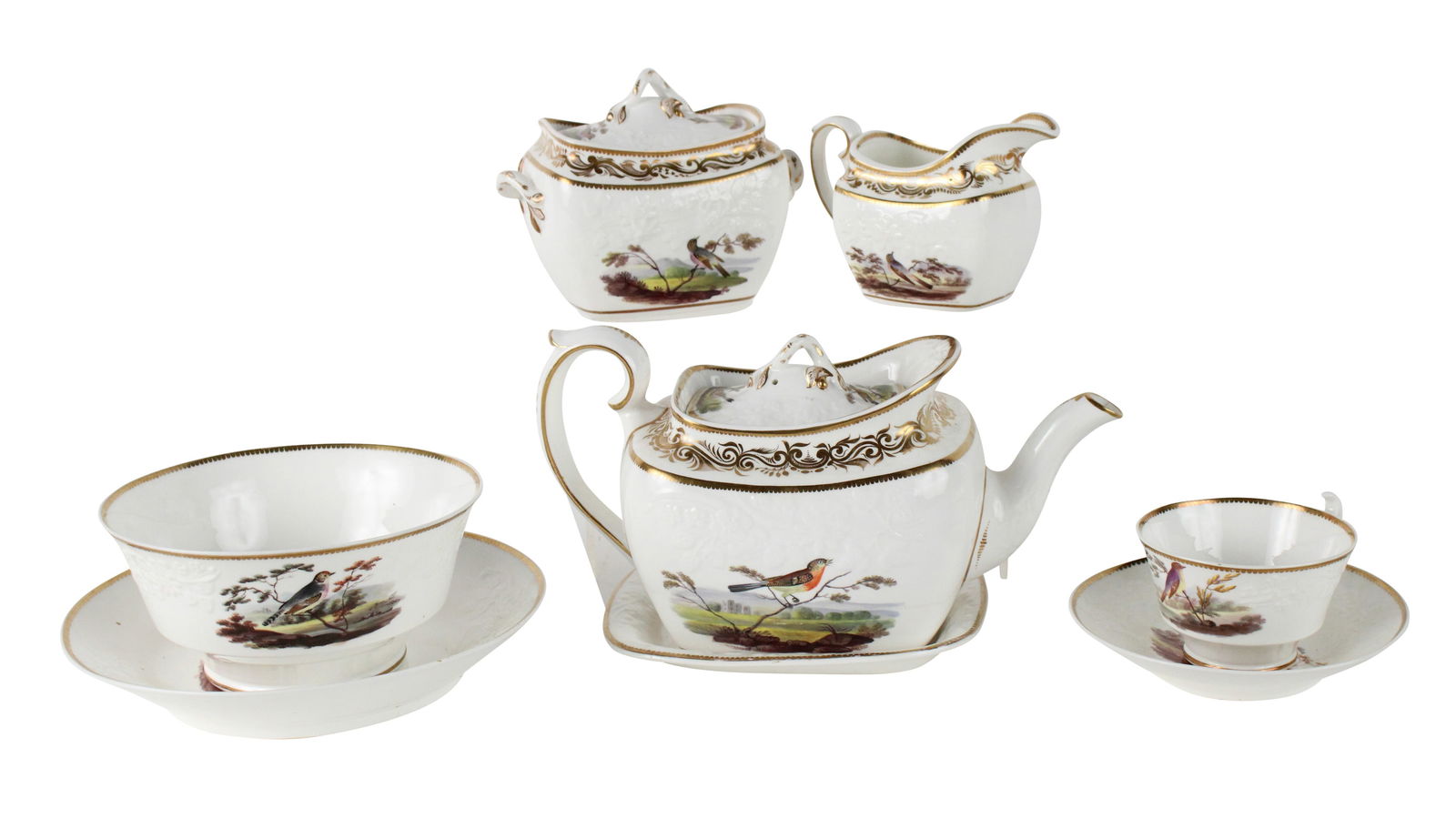 Spode Bird Decorated Partial Tea Service (1 of 11)