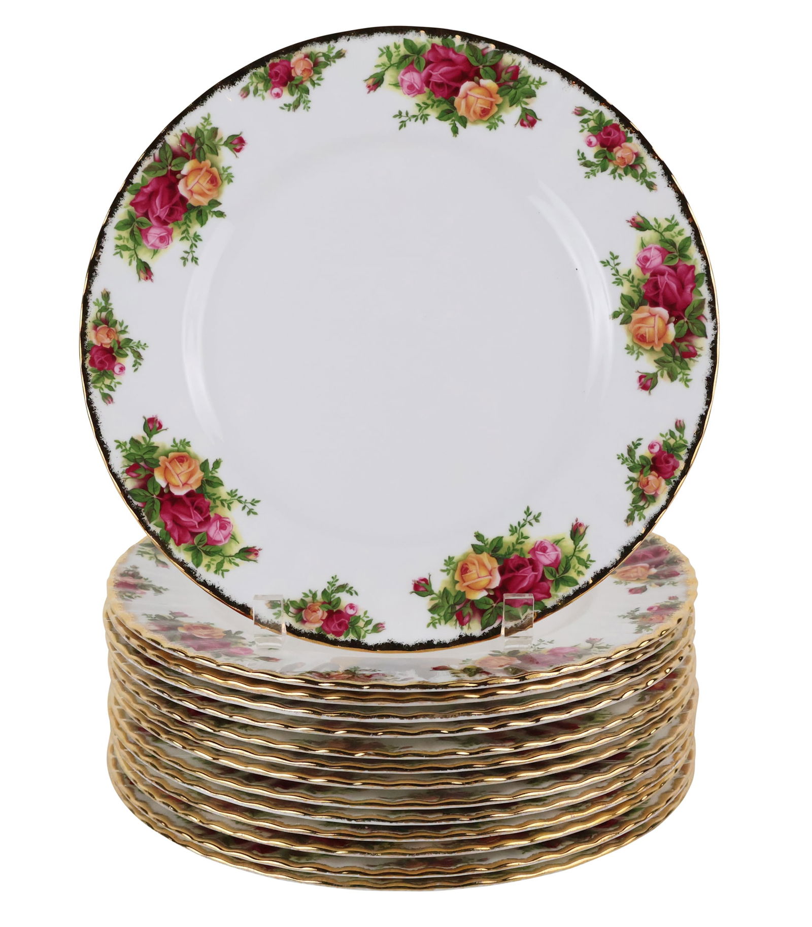 Fourteen Royal Albert Old Country Roses Dinner Plates (1 of 8)