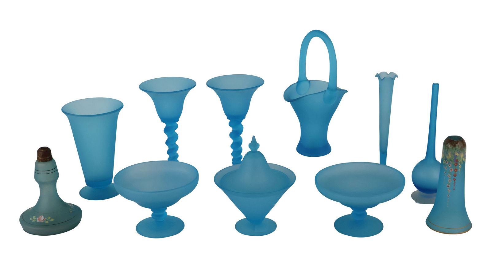 Eleven Blue Glass Table Articles (1 of 10)