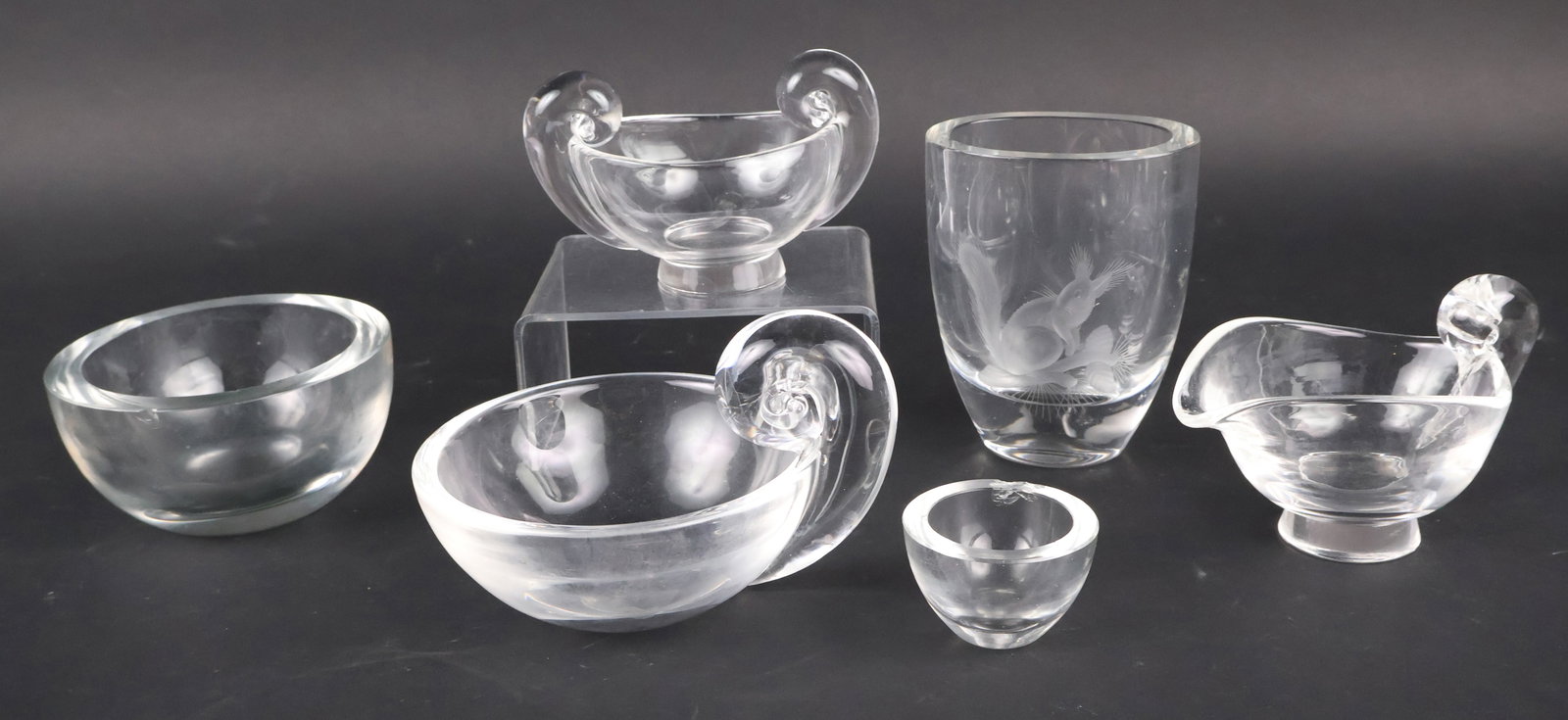 Three Steuben Colorless Glass Items (1 of 7)