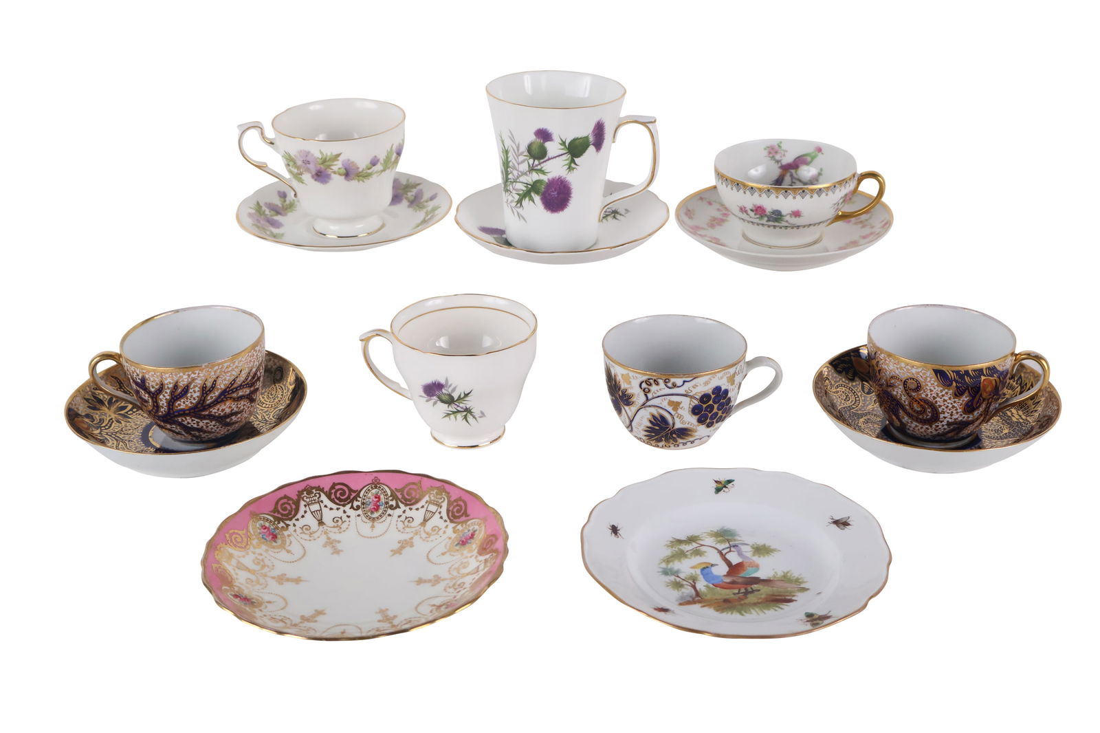 Group of Porcelain Teacups, Saucers, and Plates (1 of 9)
