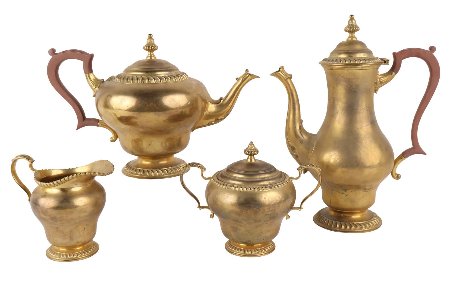 Gilt Metal Four Piece Tea Service (1 of 9)