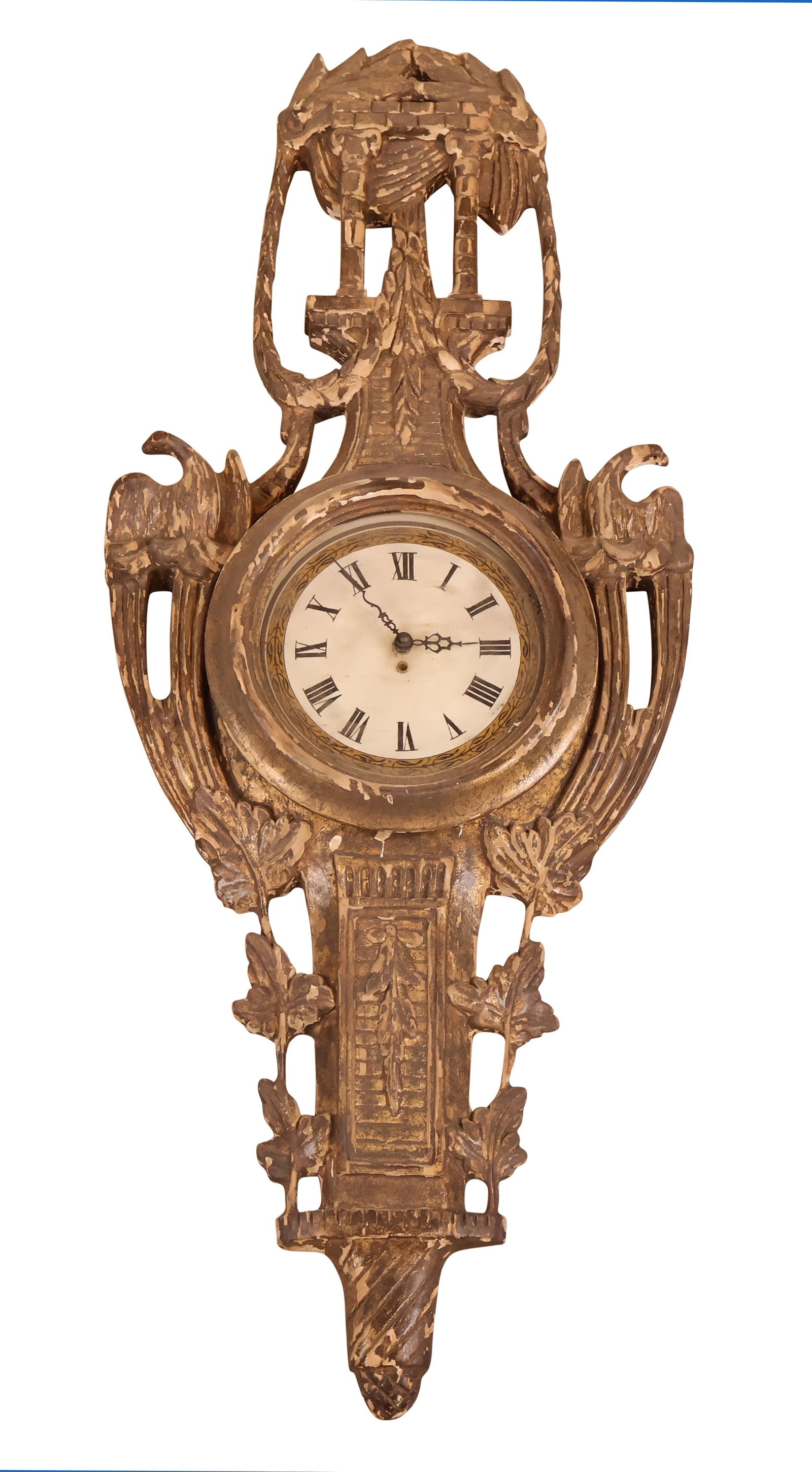 Louis XVI Style Giltwood Wall Clock (1 of 10)